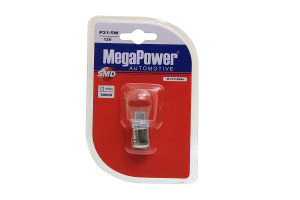 16195865 Автолампа P21/5W BAY15d 1 SMD CREE WHITE блистер 180лм 6000K 12V M-57318Wбл Megapower