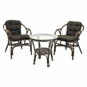 Мебель садовая коричневая на 2 персоны Hit ЭКО ДИЗАЙН ПЛЕТЕНАЯ 009669 Коричневый