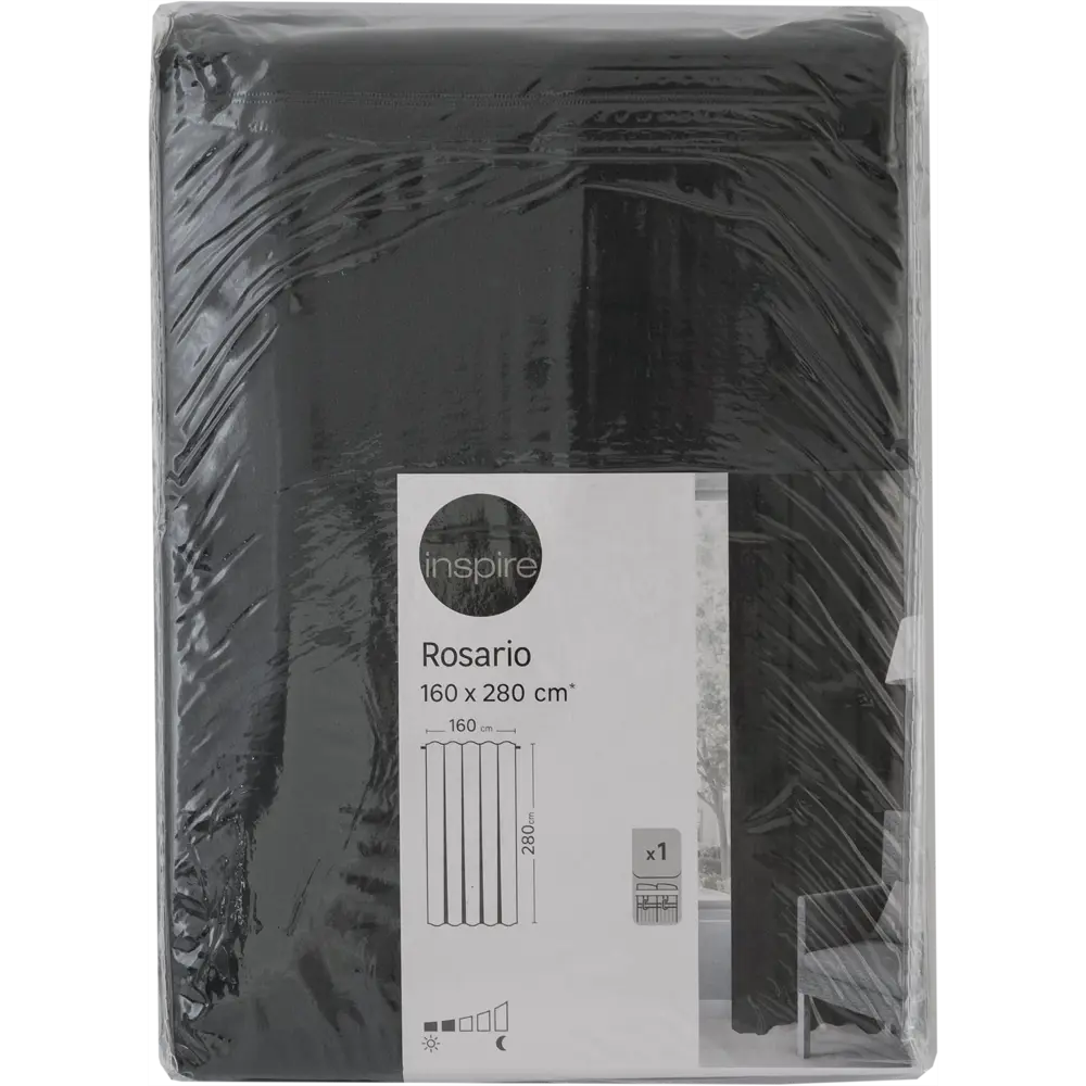 Штора на ленте Rosario 160x280 см цвет чёрный 83406943 STLM-2056439 INSPIRE  - Вид №4