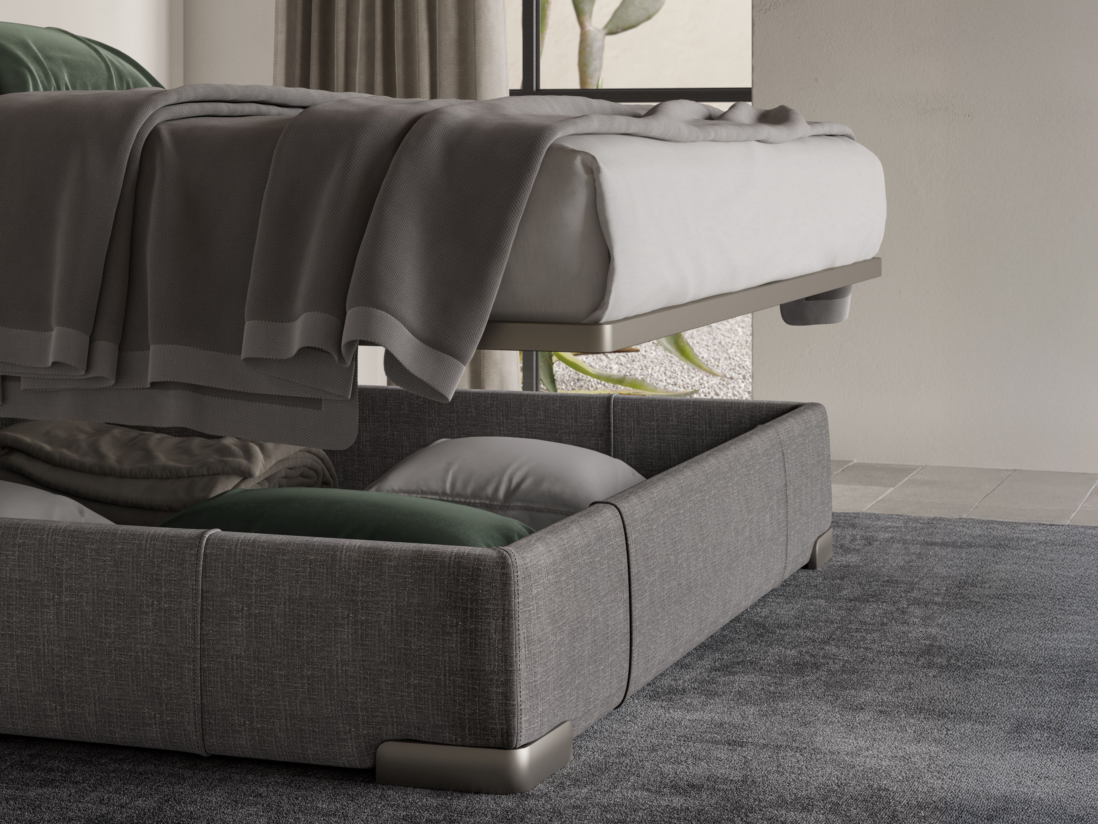 Кожаная двуспальная кровать для хранения Natuzzi Italia FENICE ARCH-00002633 - Вид №4