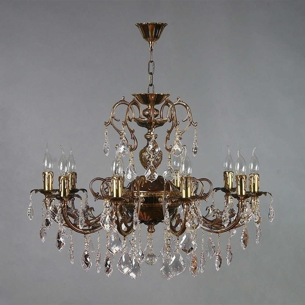 096449 Люстра Ambiente 10L 8888/10 PB Leaf Crystal Mantra Alicante