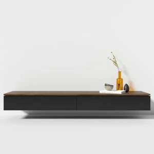 Тумба под телевизор с ящиками черная 180 см Low BRAGIN DESIGN  00-3879359 Черный