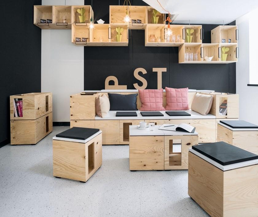 BENE Многофункциональное рабочее место из фанеры для открытого пространства Pixel sun-id-1443529 - Вид №12