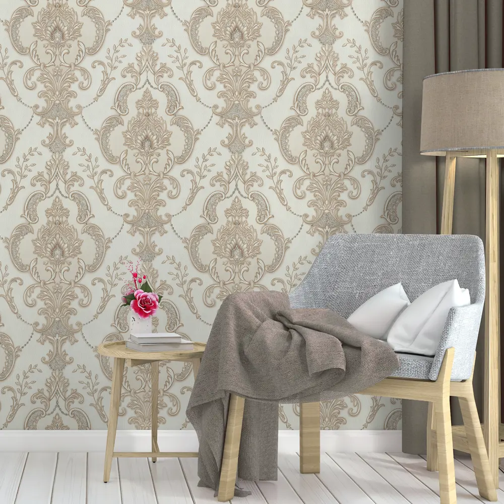 Обои флизелиновые Московская обойная фабрика Мирелла бело-золотые 1.06 м STLM-2142294 - Вид №2