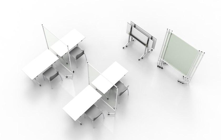 Steelbox by Metalway Отдельностоящая офисная перегородка из пэтг на колесах Zen protect sun-id-1439969 - Вид №3