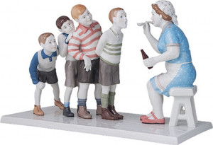 10624086 Klimenkoff Скульптура "Рыбий жир" декорированная Фарфор твердый