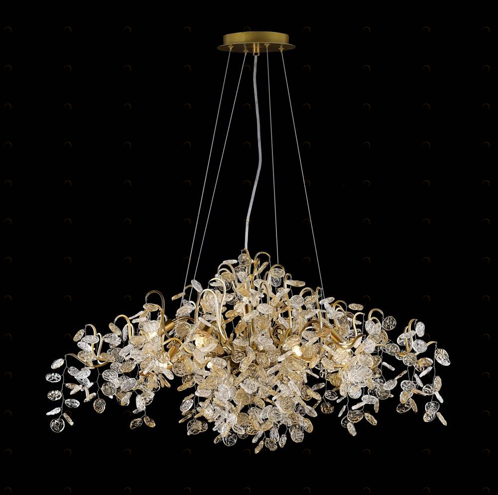 Подвесная люстра Crystal Lux Tenerife SP9 CRYSTAL LUX ДИЗАЙНЕРСКИЕ, TENERIFE 056970 Золотой 