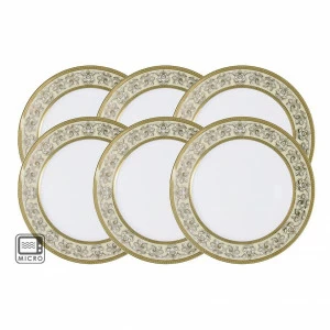 Тарелки закусочные фарфоровые 6 шт бело-золотые "Престиж" ANNA LAFARG EMILY ПРЕСТИЖ 00-3946493 Белый;золото