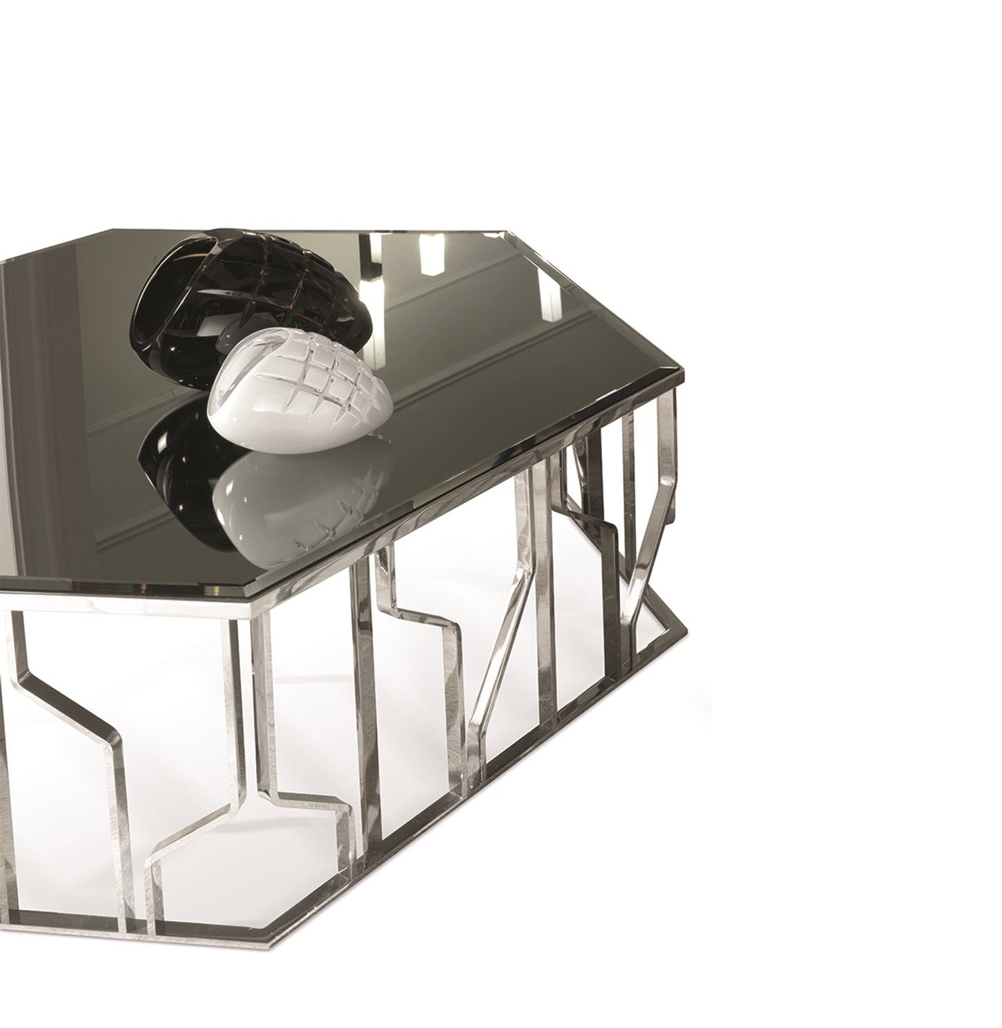 Шестигранный журнальный столик из зеркального стекла Longhi Loveluxe ARCH-00014555