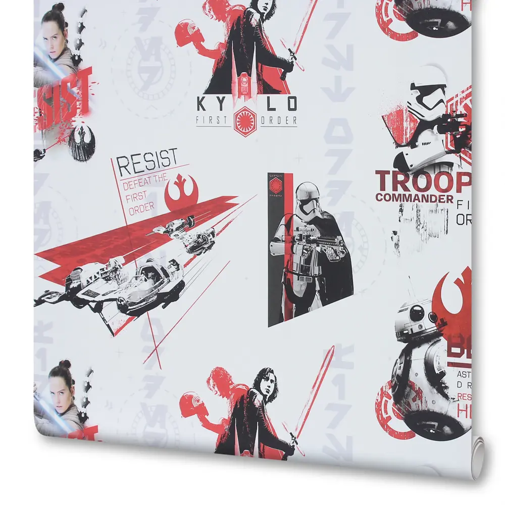 Обои, 1,06х10 м, флизелиновые, бело-красные, рисунок «Star Wars» 82024072 STLM-2093960 Erismann Disney
