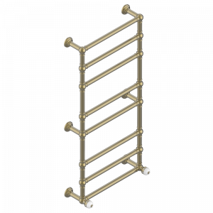 U1S-TWT8H2 Полотенцесушитель Традиционный, 8 перекладин, 625 мм x 1325 мм, водяной, с 2 декоративными крестовыми рукоятками Thg-paris Sully Бронза