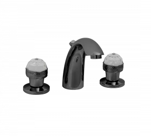 Gentry Home Смеситель для умывальника на три отверстия с выдвижным краном Crystal Темный никель GH100552