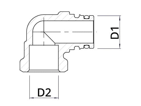 90° с внутренней резьбой TECO FASTEC® ARCH-00053808 - Вид №2