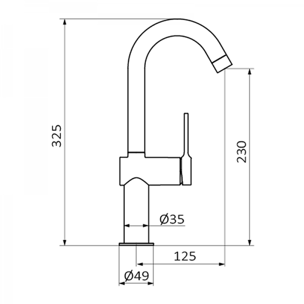 47545470 PREMIUM Револьверный Умывальник смеситель Хром GRB MIXERS Time - Вид №1