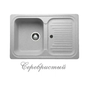 91898205 Мойка для кухни врезная Granicom G-013 30.4x75.7 см глубина чаши 19.5 см искусственный камень цвет серебро STLM-1405884