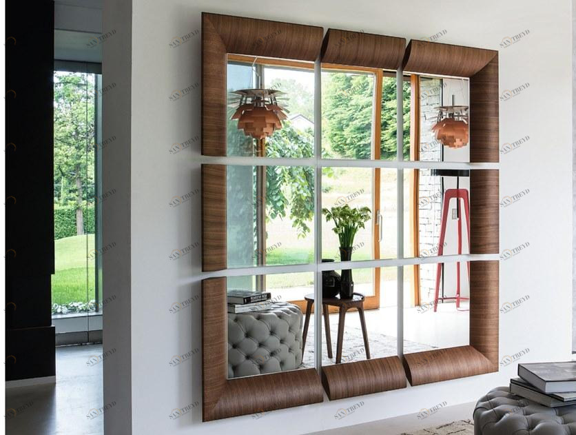 Porada Зеркало в деревянной раме Iron sun-id-1399382