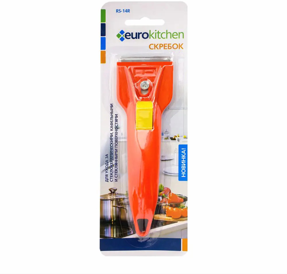 90713264 Скребок Eurokitchen металл/пластик цвет красный RS-14R STLM-0350315