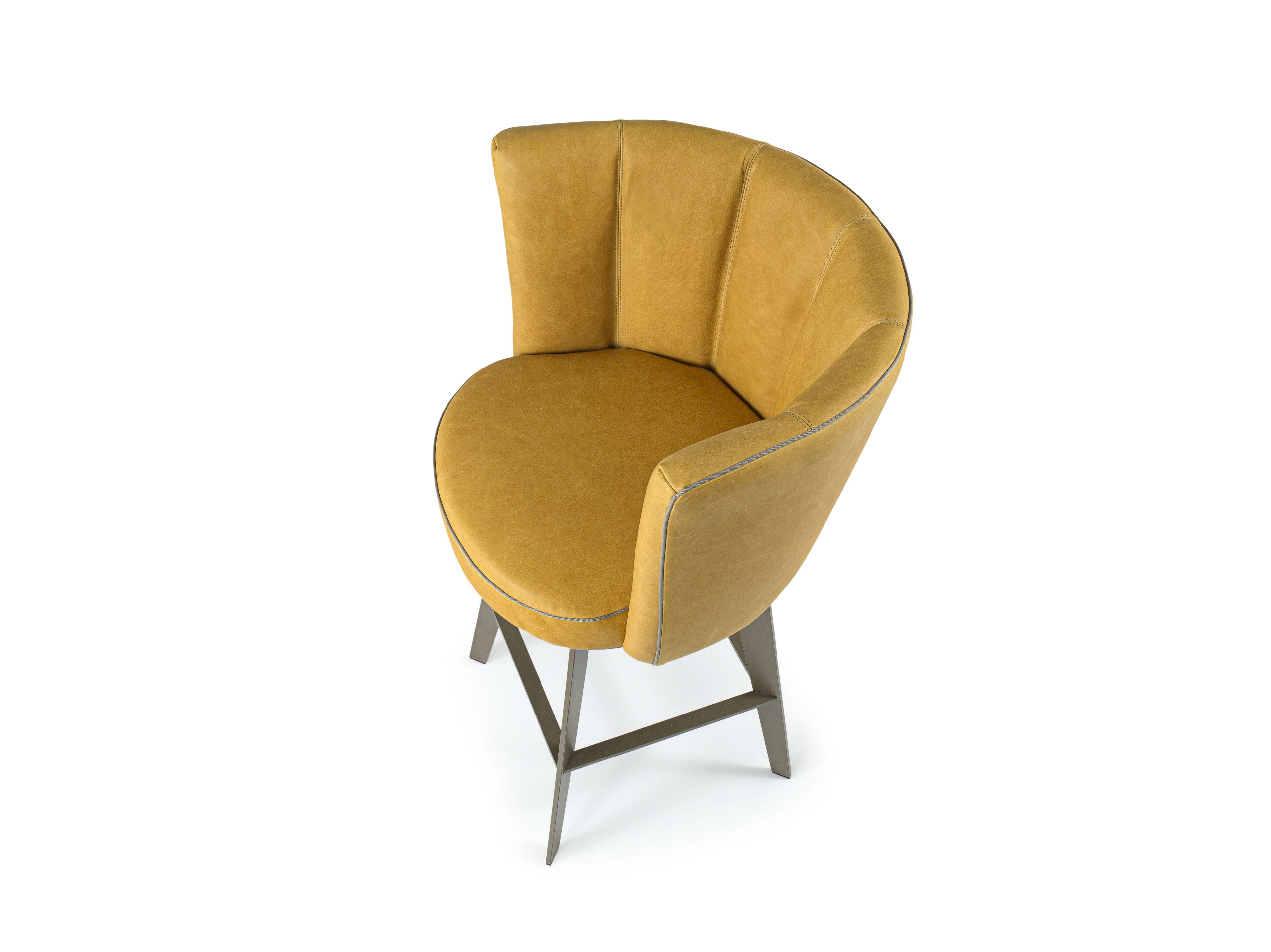 Высокий кожаный мягкий стул с подставкой для ног Borzalino Diva ARCH-00070119 - Вид №1