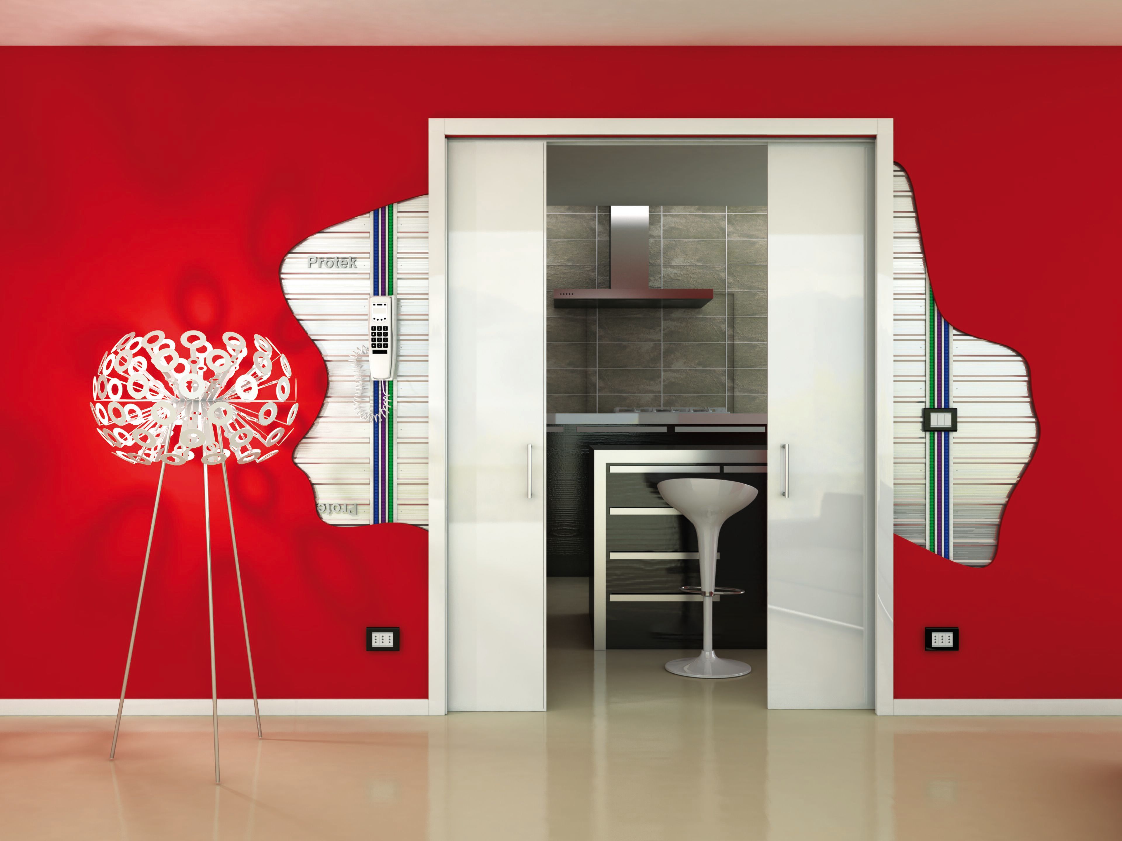 Подрамник для раздвижных дверей с проходом для жгута проводов PROTEK® Magic Box® ARCH-00061612 - Вид №1