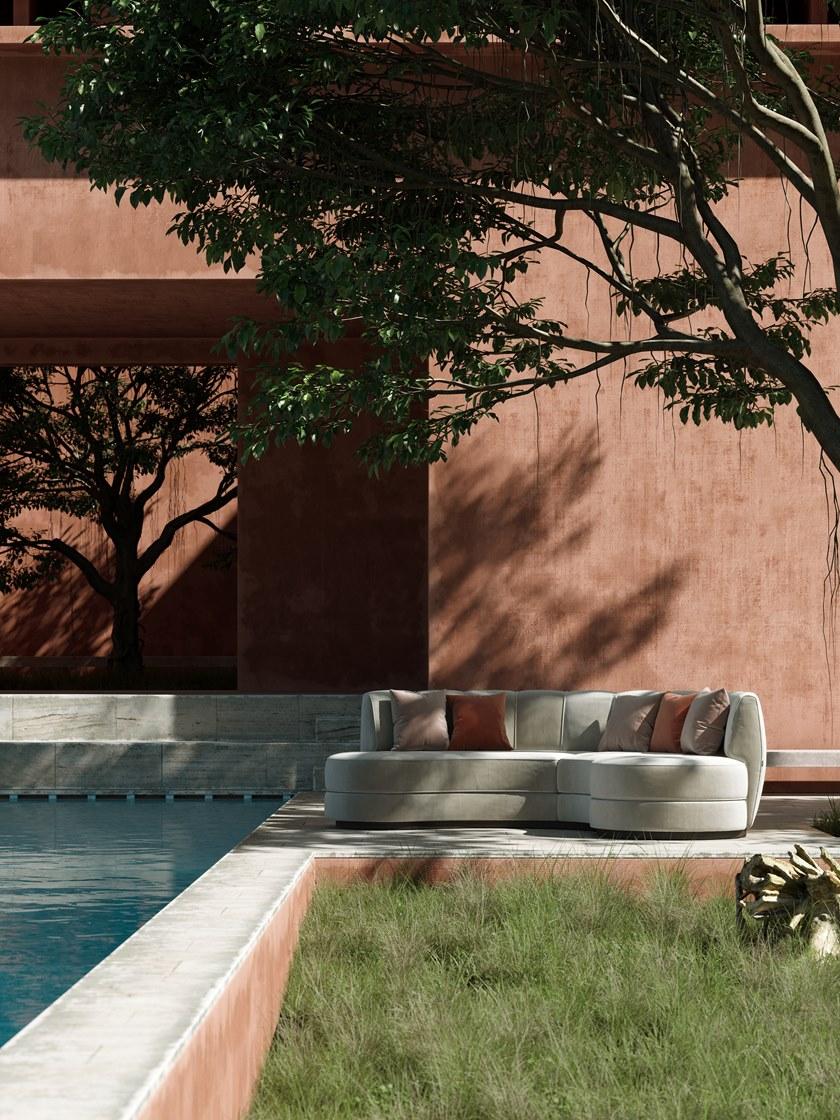 Domkapa Изогнутый бархатный диван  Dki21  - Вид №7