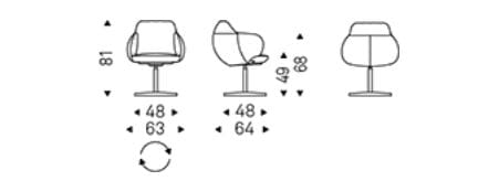 Мягкое вращающееся кресло с подлокотниками Cattelan italia BOMBÈ X ARCH-00119548 - Вид №12