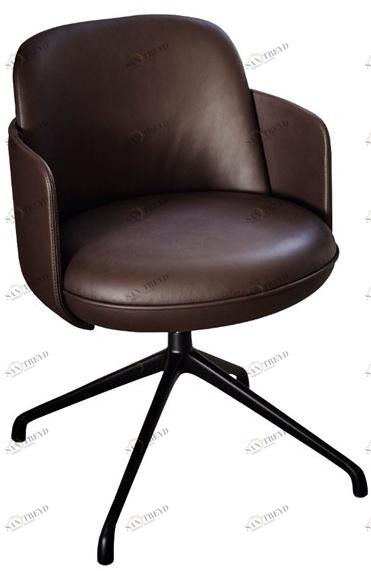 Wittmann Вращающееся кресло на козелке из кожи Merwyn sun-id-1435589