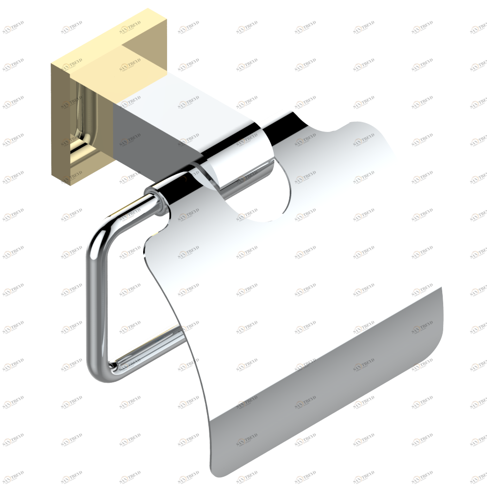 A6H-538AC Бумагодержатель с крышкой настенный Thg-paris Profil с рукоятками с инкрустацией Lalique Хром/золото A6H-538AC CAT.A