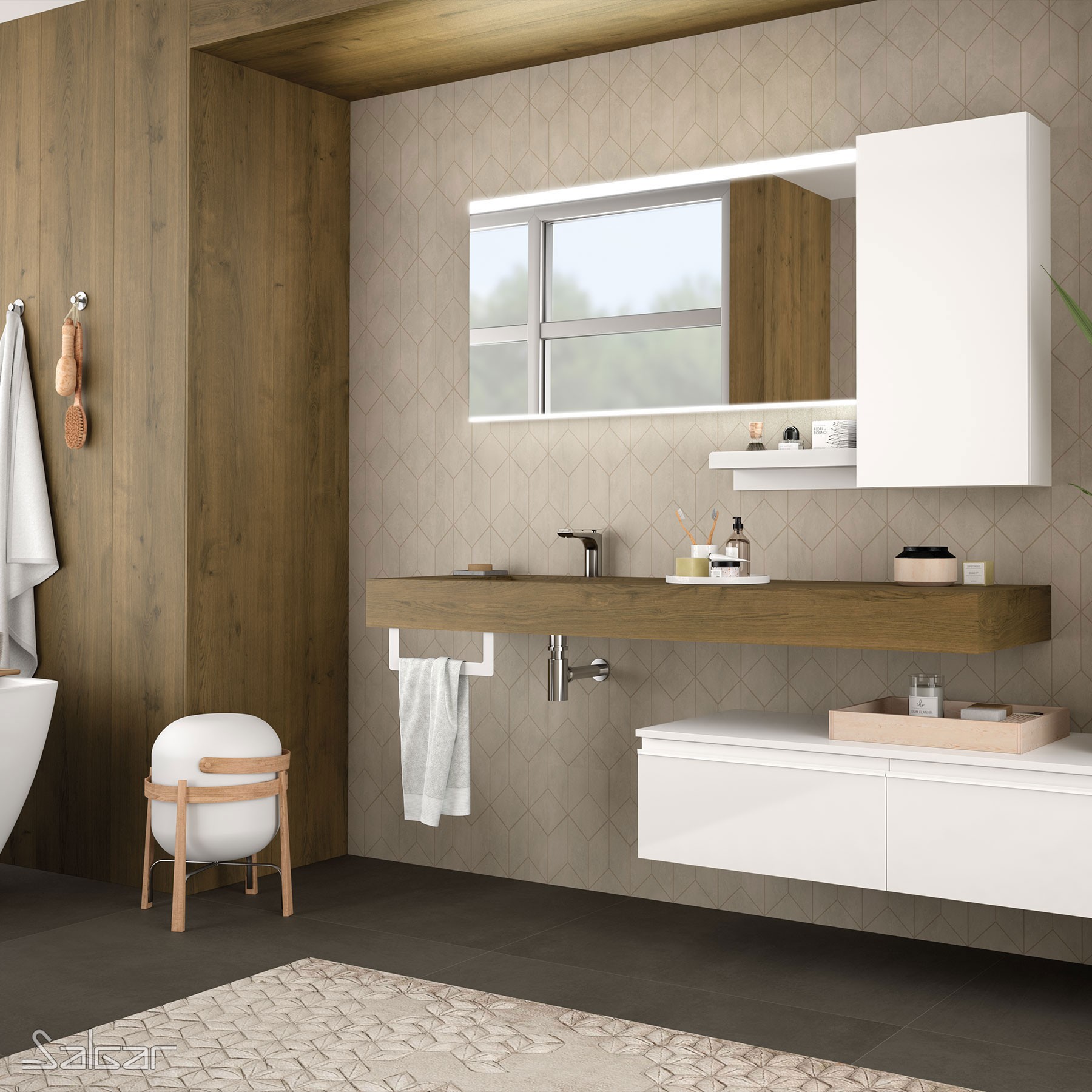 83967 SALGAR Столешница COMPAKT 46 HAVANA OAK от 600 до 800 мм с 1 встроенной мойкой 600-800 x 460 x 120 мм 
