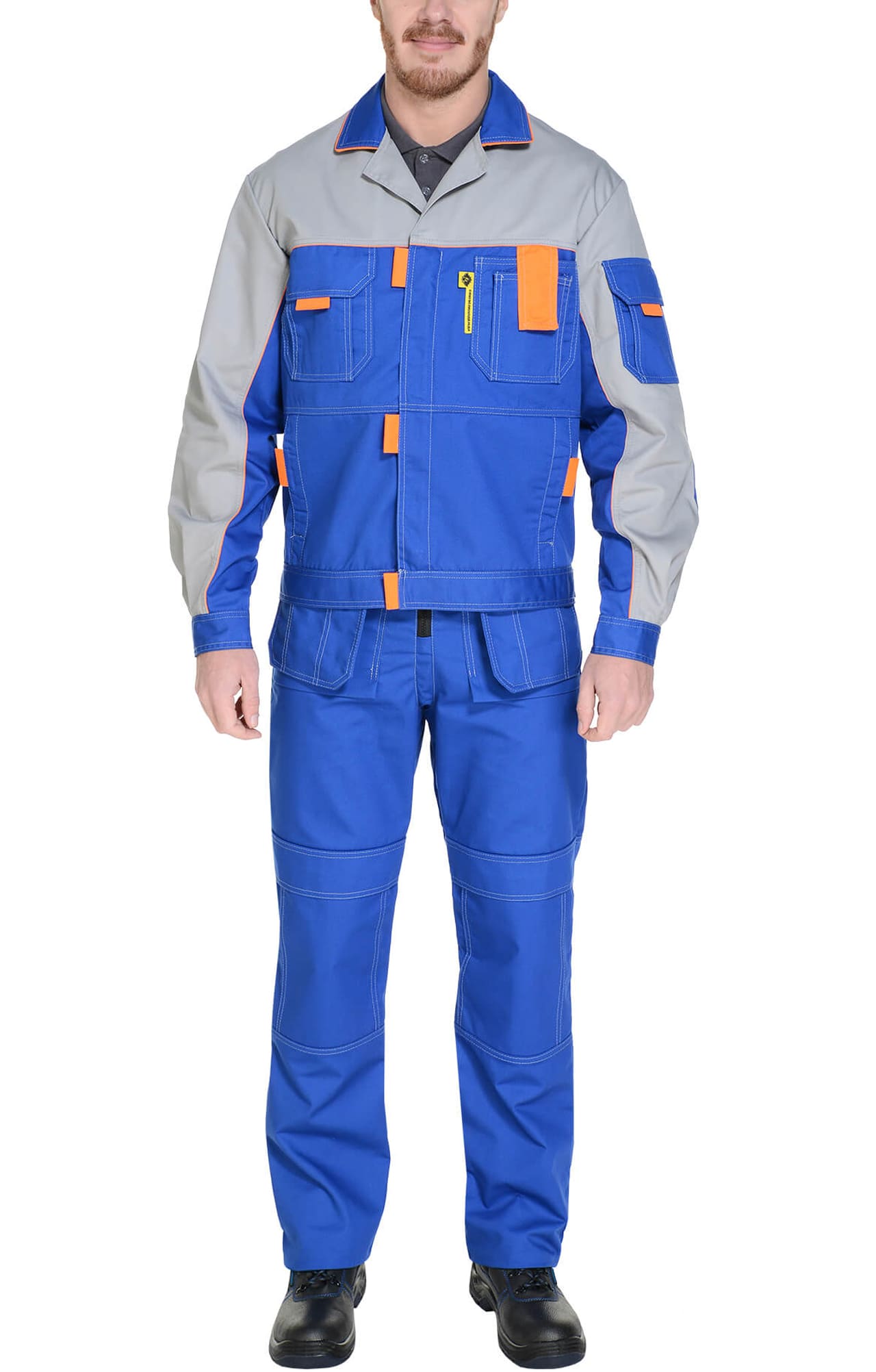 65257 Костюм "Профессионал-2" василек-светло-серый  Летняя спецодежда  размер 64-66/158-164  - Вид №19