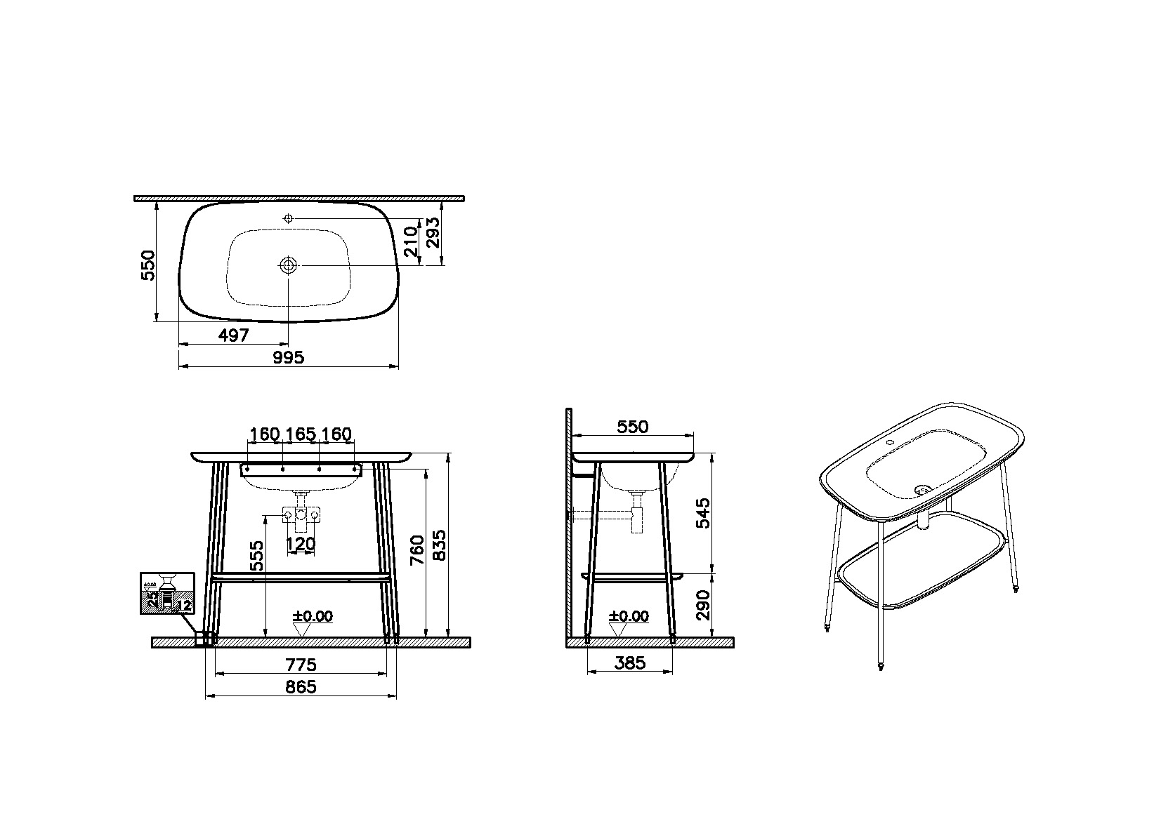 64047 Раковина Vitraglobal Plural - Вид №1