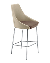 Kontea 307 Барный стул со стальной рамой на 4 ножках. Сиденье и спинка мягкие. Et al. Kontea