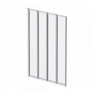 W80BS-100-140CT Шторка на борт ванны 100х140 поворотно-складная хром стекло прозрачное AM.PM Like