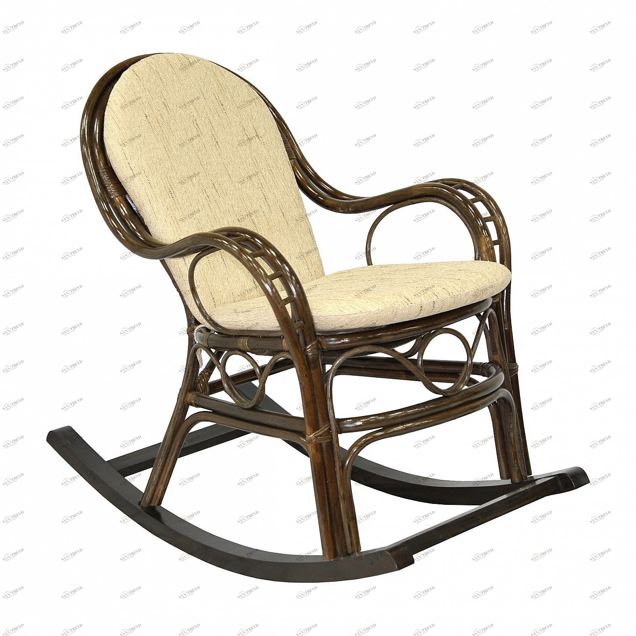 Кресло-качалка Lazy ЭКО ДИЗАЙН ПЛЕТЕНАЯ 009713 Бежевый;коричневый 