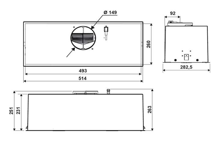 9012292 Вытяжка полновстраиваемая Jetair PLANE BL MAT/F/52 черный STDN-0045294 - Вид №1