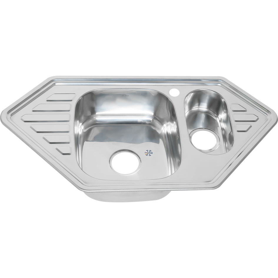 Мойка 9550C MELANA 0,8/180 1,5-я чаша врезная угловая с сифоном (222 С t *7) 222 C t (*7)