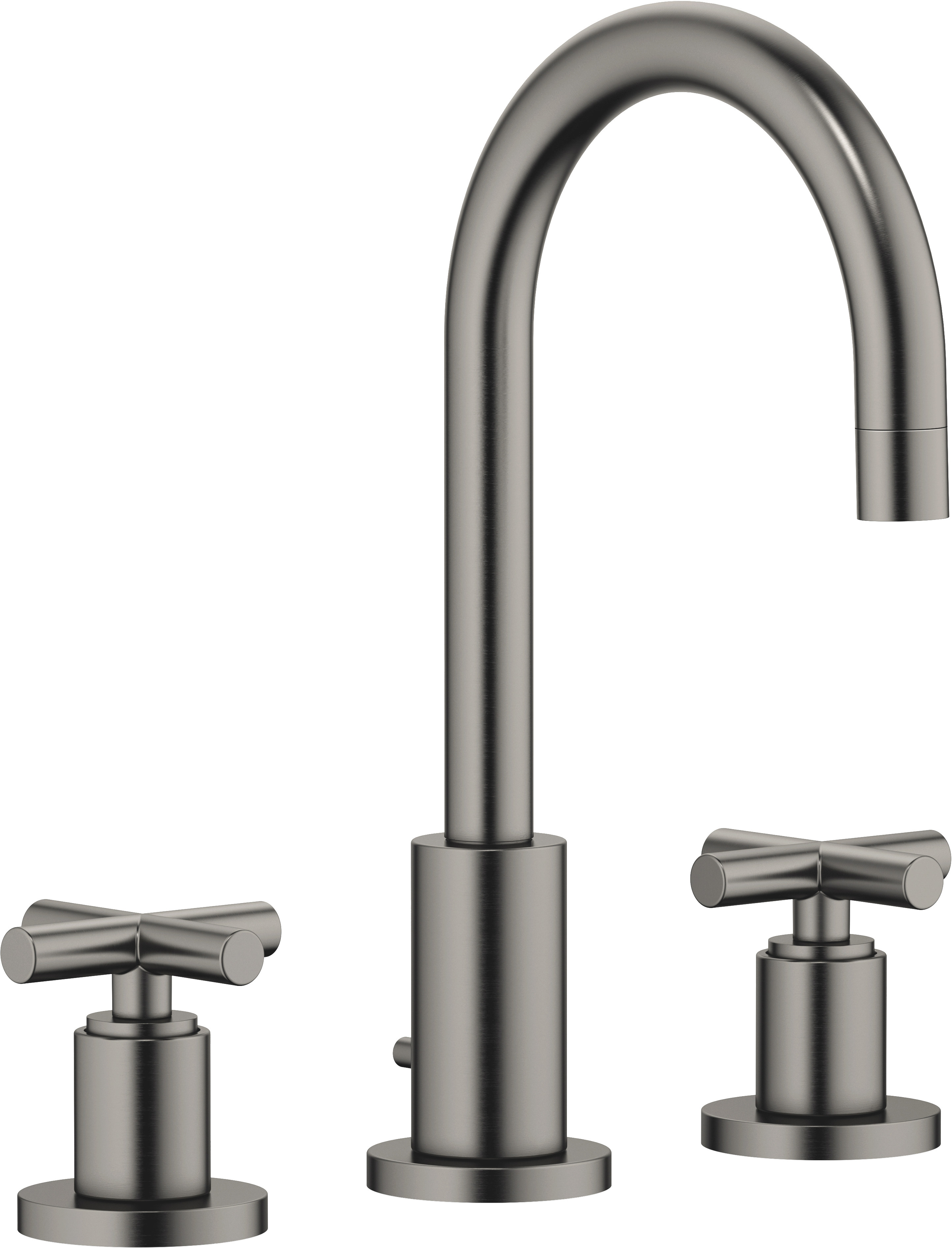 ТАРА Смеситель для раковины на три отверстия со сливным клапаном - Матовая темная платина 20710892-99