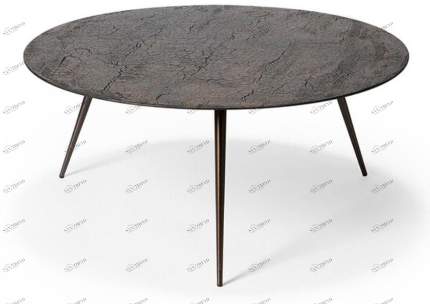 Ethnicraft Низкий круглый металлический журнальный столик sun-id-1473783