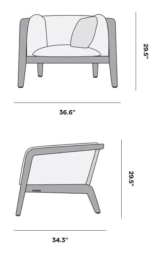 Тканевое садовое кресло с подлокотниками MANUTTI Sunrise ARCH-00071016 - Вид №8