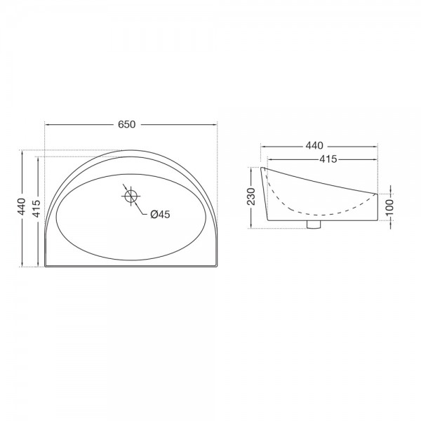 CFS-WHT-69901 Накладная раковина на столешницу  прямоугольная Artize  - Вид №1