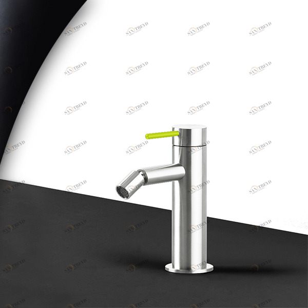 Смеситель для биде сталь глянцевая с зеленой ручкой Toki Radomonte TKI4LCIL13