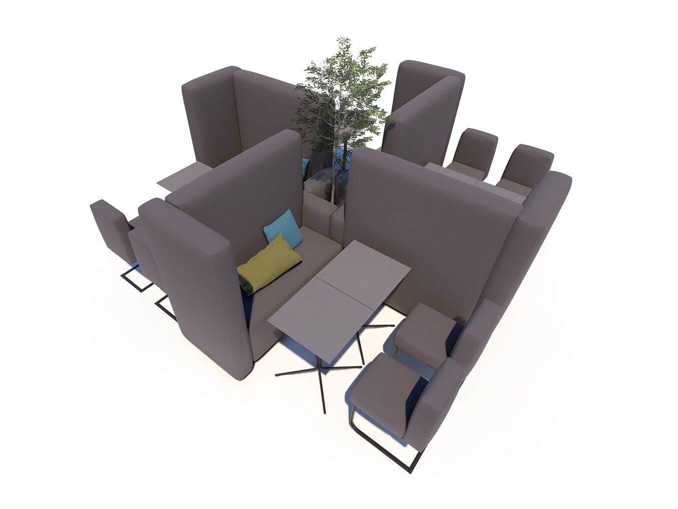 Модульный тканевый диван с высокой спинкой IKONO Gastro ARCH-00118747 - Вид №1