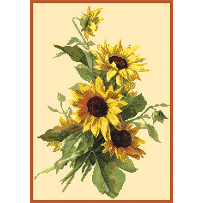 160х230кл Схема для вышивания цв. А3 ДК-025 "Подсолнухи" Santreyd 