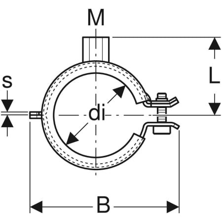 GEBERIT 601.852.26.1 Хомут для трубы изолированный Geberit, с резьбовой муфтой M8/M10  - Вид №2