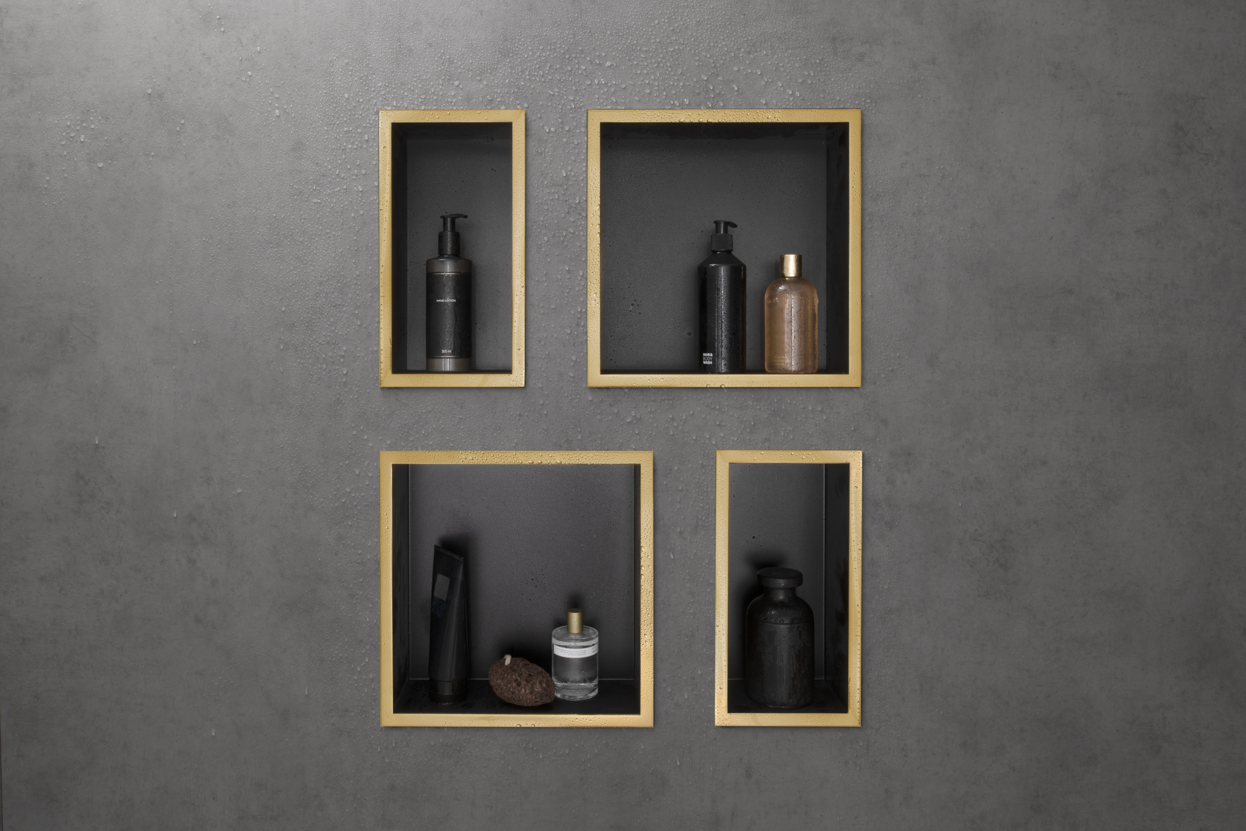 56098700 XtraStoris Individual Стеновая ниша Matt Black с дизайнерской рамкой 300/300/100 Hansgrohe  - Вид №2