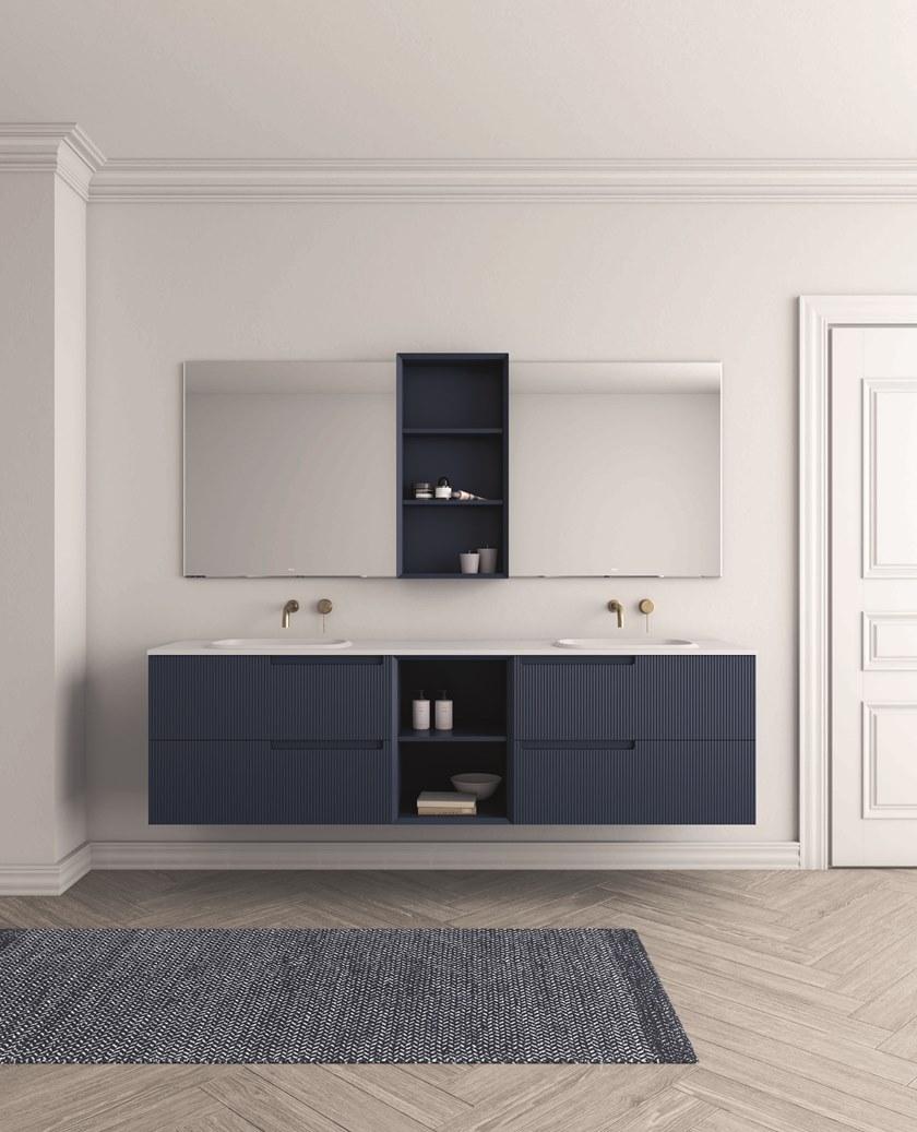 Fiora Двойная подвесная тумба под умывальник с ящиками Synergy sun-id-1464649 - Вид №1