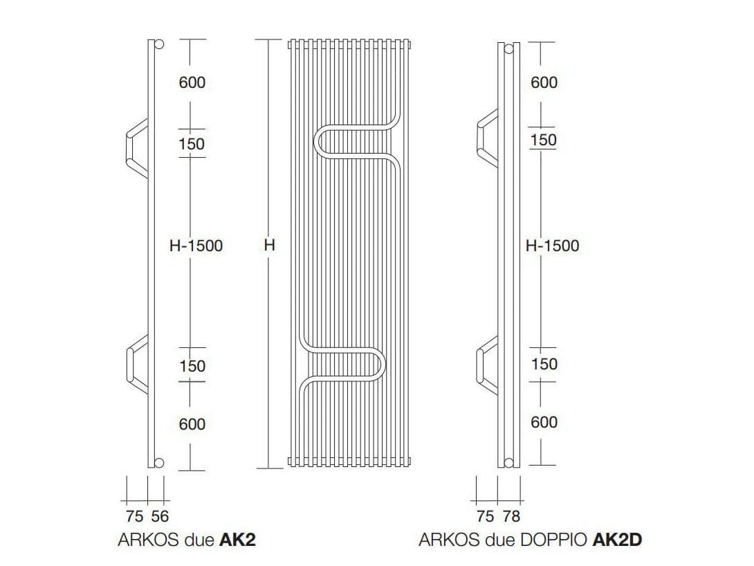 Вертикальный полотенцесушитель с горячей водой Tubes основы ARCH-00043827 - Вид №3