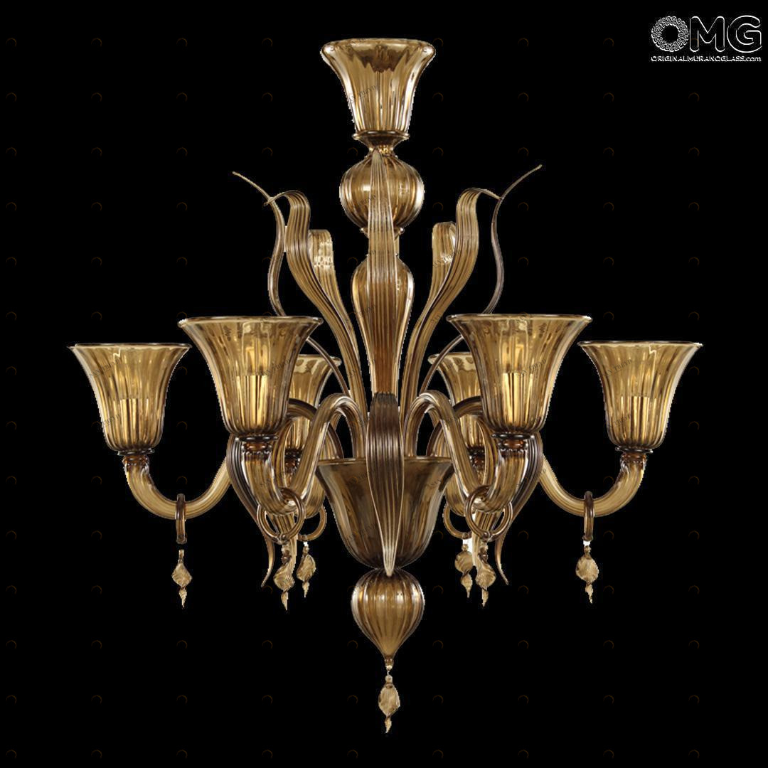 4183 ORIGINALMURANOGLASS Люстра Ворон - Топаз - муранское стекло OMG  см CLASSICO