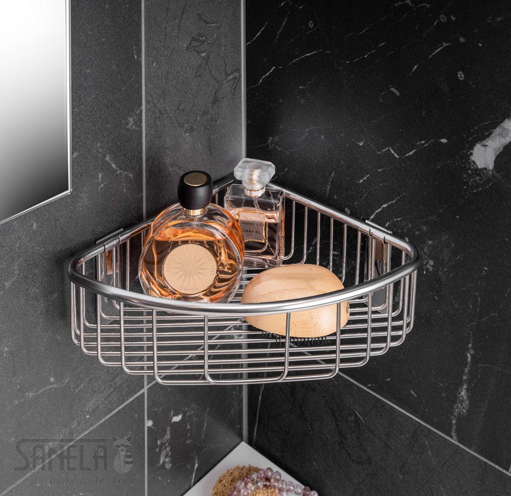 62260 Нержавеющая угловая полка, глянцевая поверхность SANELA  - Вид №2