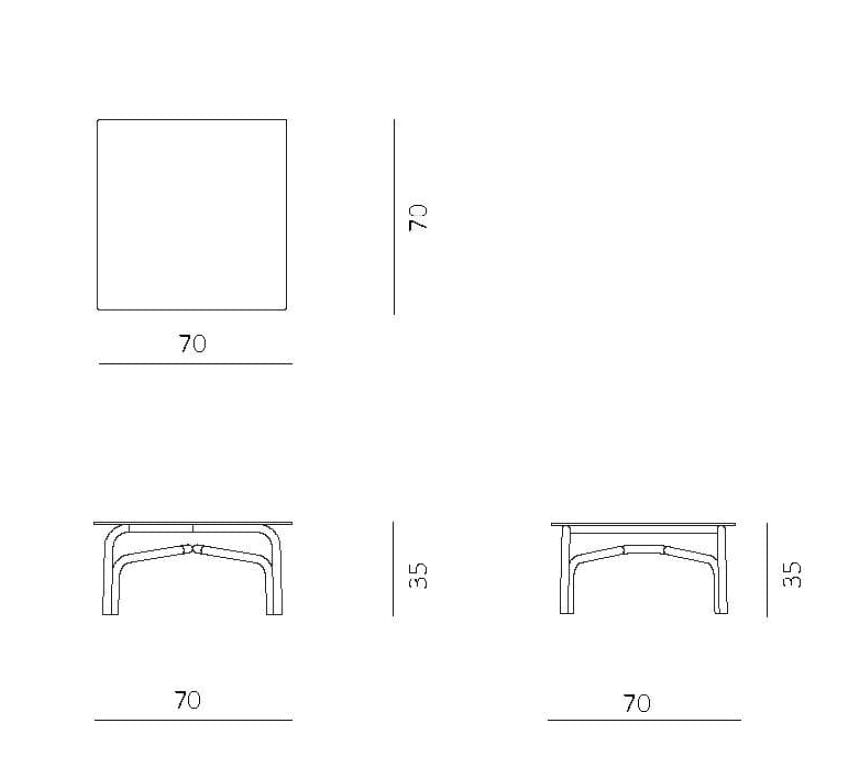 Алюминиевый низкий квадратный садовый стол Unopiù Salò ARCH-00058300 - Вид №6