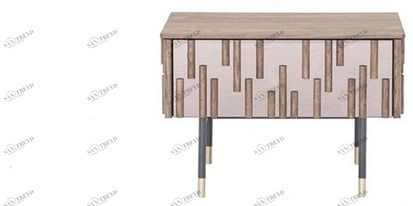 Tonin Casa Прикроватный столик из дерева и стекла с ящиками Drops T8629